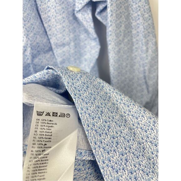 ETON Blue Button Down Print Shirt Size Medium NEW - Picture 7 of 9